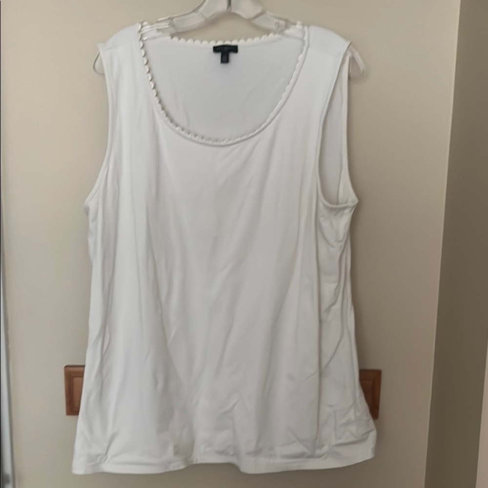 Talbots Plus 2x Cream sleeveless Shell - TWO Available